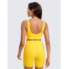 imageCRZ YOGA Butterluxe Womens VNeck Longline Sports Bra  U Back Wireless Yoga Low Impact Padded Crop TopHigh Visibility Yellow