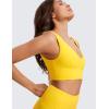 imageCRZ YOGA Butterluxe Womens VNeck Longline Sports Bra  U Back Wireless Yoga Low Impact Padded Crop TopHigh Visibility Yellow
