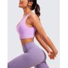 imageCRZ YOGA Butterluxe Womens VNeck Longline Sports Bra  U Back Wireless Yoga Low Impact Padded Crop TopLilac