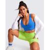 imageCRZ YOGA Butterluxe Womens VNeck Longline Sports Bra  U Back Wireless Yoga Low Impact Padded Crop TopSparkle Blue