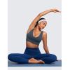 imageCRZ YOGA Butterluxe Womens VNeck Longline Sports Bra  U Back Wireless Yoga Low Impact Padded Crop TopStelindigo