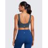 imageCRZ YOGA Butterluxe Womens VNeck Longline Sports Bra  U Back Wireless Yoga Low Impact Padded Crop TopStelindigo