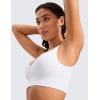 imageCRZ YOGA Butterluxe Womens VNeck Longline Sports Bra  U Back Wireless Yoga Low Impact Padded Crop TopWhite
