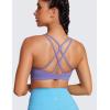 imageCRZ YOGA Womens Butterluxe High Neck Longline Sports Bras  Criss Cross Wireless Padded Workout Crop TopDark Lavender Purple