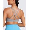 imageCRZ YOGA Womens Butterluxe High Neck Longline Sports Bras  Criss Cross Wireless Padded Workout Crop TopGull Gray