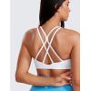 imageCRZ YOGA Womens Butterluxe High Neck Longline Sports Bras  Criss Cross Wireless Padded Workout Crop TopWhite