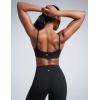 imageCRZ YOGA Butterbreeze Scoop Neck Sports Bras for Women  Spaghetti Straps Wireless Workout Padded Gym Cami TopBlack