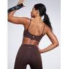 imageCRZ YOGA Butterbreeze Scoop Neck Sports Bras for Women  Spaghetti Straps Wireless Workout Padded Gym Cami TopHot Fudge Brown
