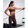 imageCRZ YOGA Butterbreeze Scoop Neck Sports Bras for Women  Spaghetti Straps Wireless Workout Padded Gym Cami TopHot Fudge Brown