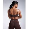 imageCRZ YOGA Butterbreeze Scoop Neck Sports Bras for Women  Spaghetti Straps Wireless Workout Padded Gym Cami TopHot Fudge Brown