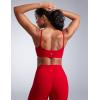 imageCRZ YOGA Butterbreeze Scoop Neck Sports Bras for Women  Spaghetti Straps Wireless Workout Padded Gym Cami TopRed Chili