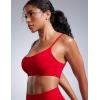 imageCRZ YOGA Butterbreeze Scoop Neck Sports Bras for Women  Spaghetti Straps Wireless Workout Padded Gym Cami TopRed Chili