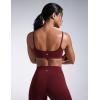 imageCRZ YOGA Butterbreeze Scoop Neck Sports Bras for Women  Spaghetti Straps Wireless Workout Padded Gym Cami TopRed Merlot