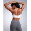 imageCRZ YOGA Butterbreeze Scoop Neck Sports Bras for Women  Spaghetti Straps Wireless Workout Padded Gym Cami TopWhite