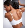 imageCRZ YOGA Butterbreeze Scoop Neck Sports Bras for Women  Spaghetti Straps Wireless Workout Padded Gym Cami TopWhite