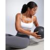 imageCRZ YOGA Butterbreeze Scoop Neck Sports Bras for Women  Spaghetti Straps Wireless Workout Padded Gym Cami TopWhite