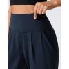 imageCRZ YOGA Butterlift Ankle Casual Yoga Pants for Women 78 Tapered Front Pleated for Lounge Travel with PocketsTwilight Blue