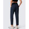 imageCRZ YOGA Butterlift Ankle Casual Yoga Pants for Women 78 Tapered Front Pleated for Lounge Travel with PocketsTwilight Blue