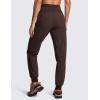 imageCRZ YOGA Casual Workout Jogger for Women 285quot  Tapered Lightweight Stretch Athletic Outdoor Pants with PocketsHot Fudge Brown