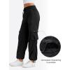imageCRZ YOGA Lightweight Casual Cargo Pants for Women 30quot Adjustable Ruched Straight Leg Travel Workout Athletic Hiking JoggersBlack