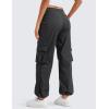 imageCRZ YOGA Lightweight Casual Cargo Pants for Women 30quot Adjustable Ruched Straight Leg Travel Workout Athletic Hiking JoggersInk Gray