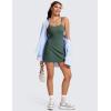imageCRZ YOGA Womens Butterluxe Tennis Dress Spaghetti Strap Casual Athletic Sports Outfits with Builtin Shorts and BrasDark Forest Green