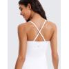 imageCRZ YOGA Womens Butterluxe Tennis Dress Spaghetti Strap Casual Athletic Sports Outfits with Builtin Shorts and BrasWhite