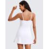 imageCRZ YOGA Womens Butterluxe Tennis Dress Spaghetti Strap Casual Athletic Sports Outfits with Builtin Shorts and BrasWhite