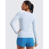 imageCRZ YOGA Womens Cloudweight Long Sleeve Workout Tops Lightweight Athletic Basic Shirts Soft Casual TShirt with Thumb HoleBlue Linen