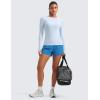 imageCRZ YOGA Womens Cloudweight Long Sleeve Workout Tops Lightweight Athletic Basic Shirts Soft Casual TShirt with Thumb HoleBlue Linen