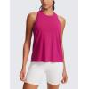 imageCRZ YOGA Womens Racerback Yoga Tank Tops High Crewneck Soft Casual Workout Sleeveless Flowy ShirtsGranita Pink