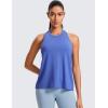 imageCRZ YOGA Womens Racerback Yoga Tank Tops High Crewneck Soft Casual Workout Sleeveless Flowy ShirtsWild Indigo