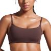 imageCRZ YOGA Butterbreeze Scoop Neck Sports Bras for Women  Spaghetti Straps Wireless Workout Padded Gym Cami TopHot Fudge Brown