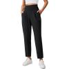 imageCRZ YOGA Butterlift Ankle Casual Yoga Pants for Women 78 Tapered Front Pleated for Lounge Travel with PocketsBlack