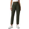 imageCRZ YOGA Butterlift Ankle Casual Yoga Pants for Women 78 Tapered Front Pleated for Lounge Travel with PocketsOlive Green