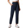 imageCRZ YOGA Butterlift Ankle Casual Yoga Pants for Women 78 Tapered Front Pleated for Lounge Travel with PocketsTwilight Blue
