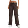 imageCRZ YOGA Lightweight Casual Cargo Pants for Women 30quot Adjustable Ruched Straight Leg Travel Workout Athletic Hiking JoggersHot Fudge Brown