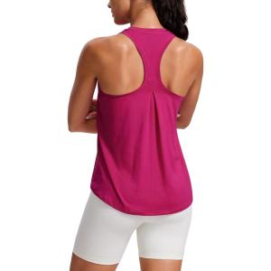imageCRZ YOGA Womens Racerback Yoga Tank Tops High Crewneck Soft Casual Workout Sleeveless Flowy ShirtsGranita Pink