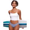 imageCRZ YOGA Womens Bikini Bottom Low Waisted Bathing Swimsuit Shorts Cheeky Swim BriefsCambric Blue