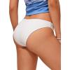 imageCRZ YOGA Womens Bikini Bottom Low Waisted Bathing Swimsuit Shorts Cheeky Swim BriefsMilky White Bone