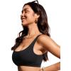 imageCRZ YOGA Womens Scoop Neck Bikini Tops Wide Straps U Back Bathing Suit Swimsuit Push Up Padded Sports BraBlack
