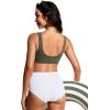 imageCRZ YOGA Womens Scoop Neck Bikini Tops Wide Straps U Back Bathing Suit Swimsuit Push Up Padded Sports BraDark Olive