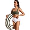 imageCRZ YOGA Womens Scoop Neck Bikini Tops Wide Straps U Back Bathing Suit Swimsuit Push Up Padded Sports BraDark Olive