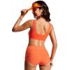 imageCRZ YOGA Womens Scoop Neck Bikini Tops Wide Straps U Back Bathing Suit Swimsuit Push Up Padded Sports BraHoney Orange