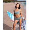 imageCRZ YOGA Womens Scoop Neck Bikini Tops Wide Straps U Back Bathing Suit Swimsuit Push Up Padded Sports BraLight Grayish Blue
