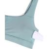 imageCRZ YOGA Womens Scoop Neck Bikini Tops Wide Straps U Back Bathing Suit Swimsuit Push Up Padded Sports BraLight Grayish Blue