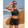 imageCRZ YOGA Womens Swim Board Shorts 3 High Waisted Quick Dry Beach Swimwear Bottoms Bathing Trunks with LinerBlack
