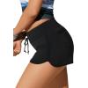 imageCRZ YOGA Womens Swim Board Shorts 3 High Waisted Quick Dry Beach Swimwear Bottoms Bathing Trunks with LinerBlack
