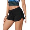 imageCRZ YOGA Womens Swim Board Shorts 3 High Waisted Quick Dry Beach Swimwear Bottoms Bathing Trunks with LinerBlack