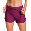 imageCRZ YOGA Womens Swim Board Shorts 3 High Waisted Quick Dry Beach Swimwear Bottoms Bathing Trunks with LinerFuchsia